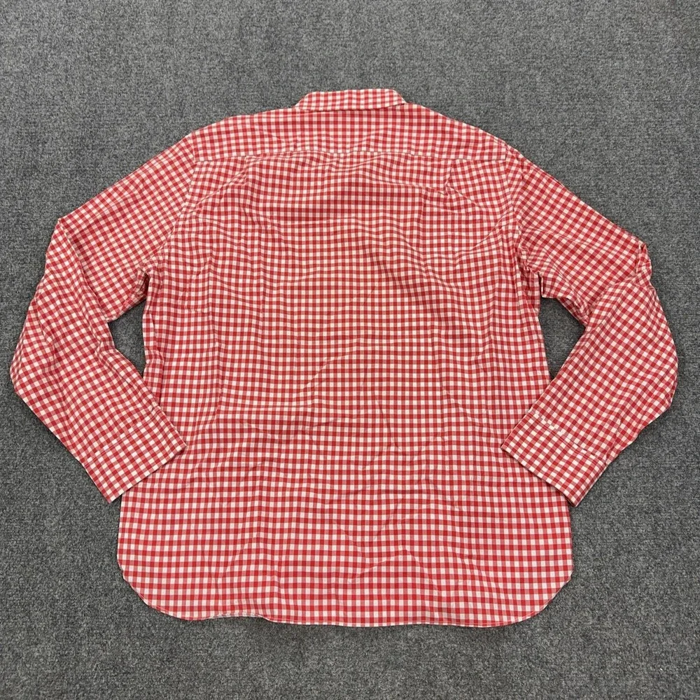 J CREW Shirt Mens XL Red Check 100% Cotton Long Sleeve Button Down Casual